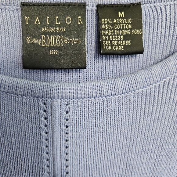 Tailor B Moss Women's Lg 2 Piece Lavender Sweater Vintage Hong Kong Flaw - Picture 10 of 15
